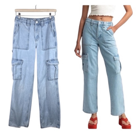 BDG Denim - BDG Urban Outfitters Skate High Rise Utility Cargo Jeans | Size 28 | Light Wash